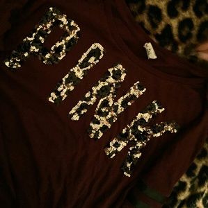 PINK burgundy leopard print shirt