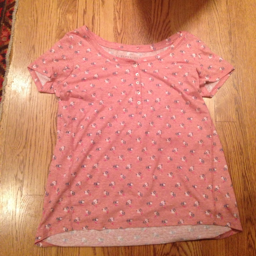 Buttoned up pink floral long shirt