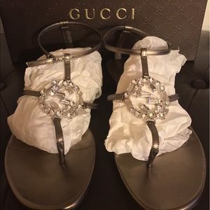 Gucci "GG" Crystal Sandals