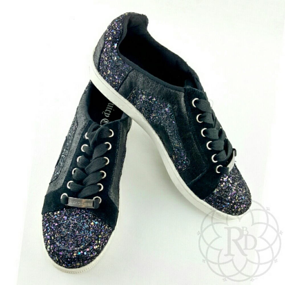 NEW Juicy Couture Darien Blk Glitter Sneakers