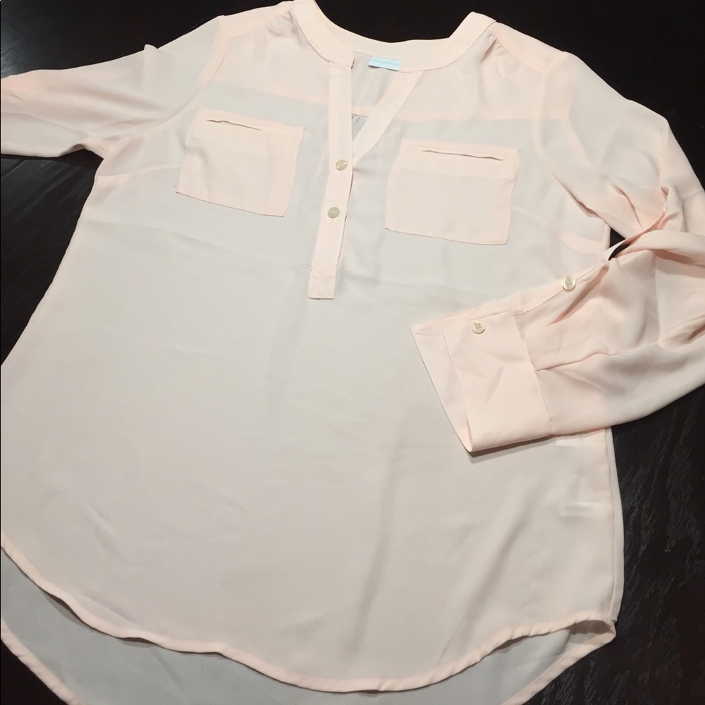 Light pink blouse with 3/4 sleeves
