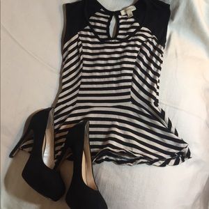 Striped Peplum Top