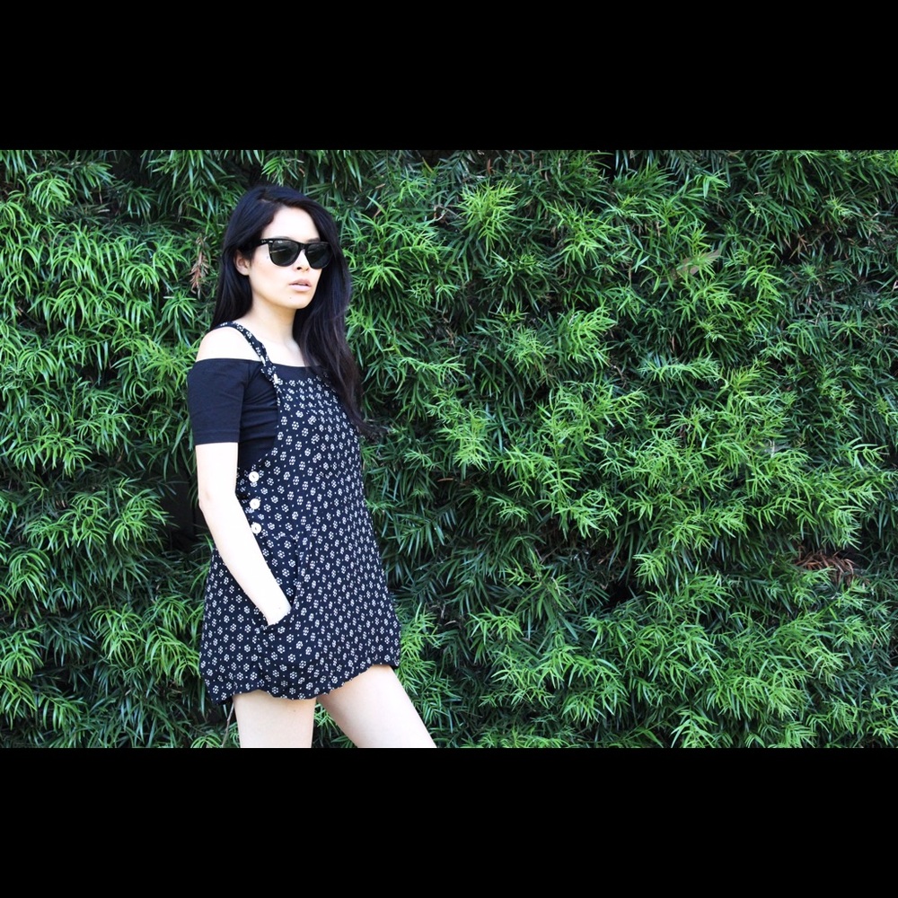 Vintage Floral Overall Dress