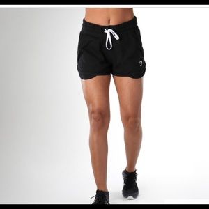Black Gymshark running shorts