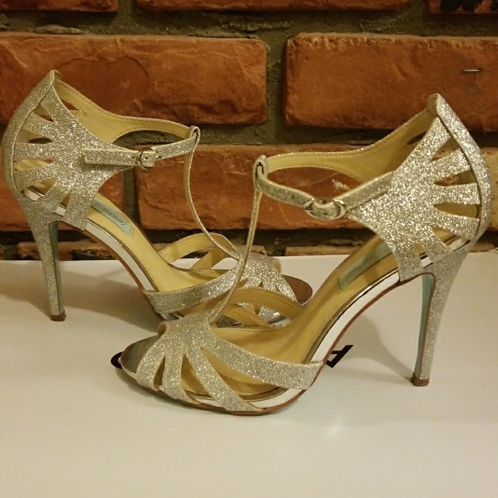 Betsey Johnson Blue by Tee Evening Sandals Silver