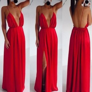 Sexy Deep V-Neck Sleeveless Dress