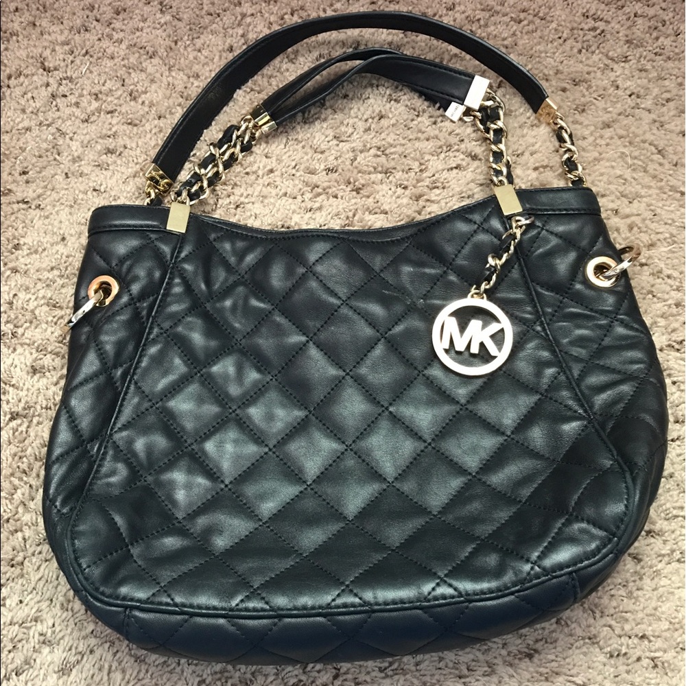 Michael Kors Black and Gold Quilted bag