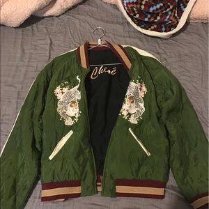 Chloe Reversible Embroidered Satin Jacket
