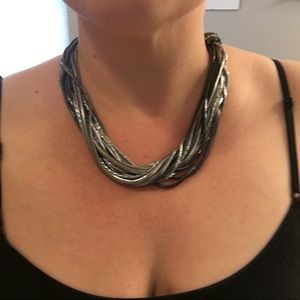 Lia Sophia silver multiple chained necklace