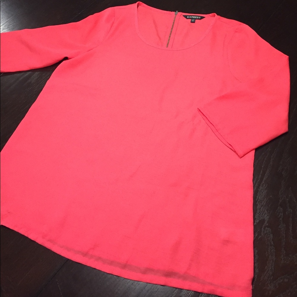 Hot pink blouse with zipper closure