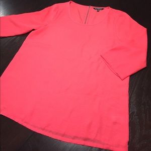 Hot pink blouse with zipper closure