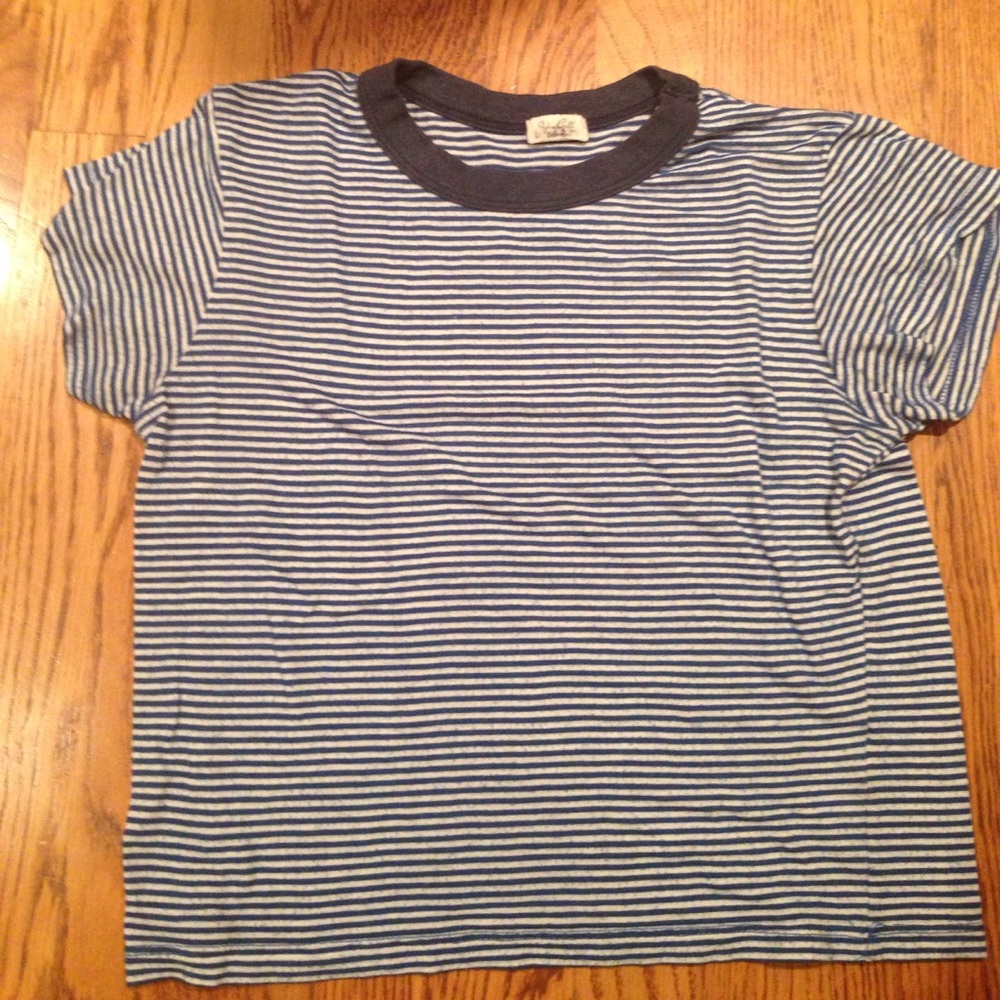 Blue and white striped shirt