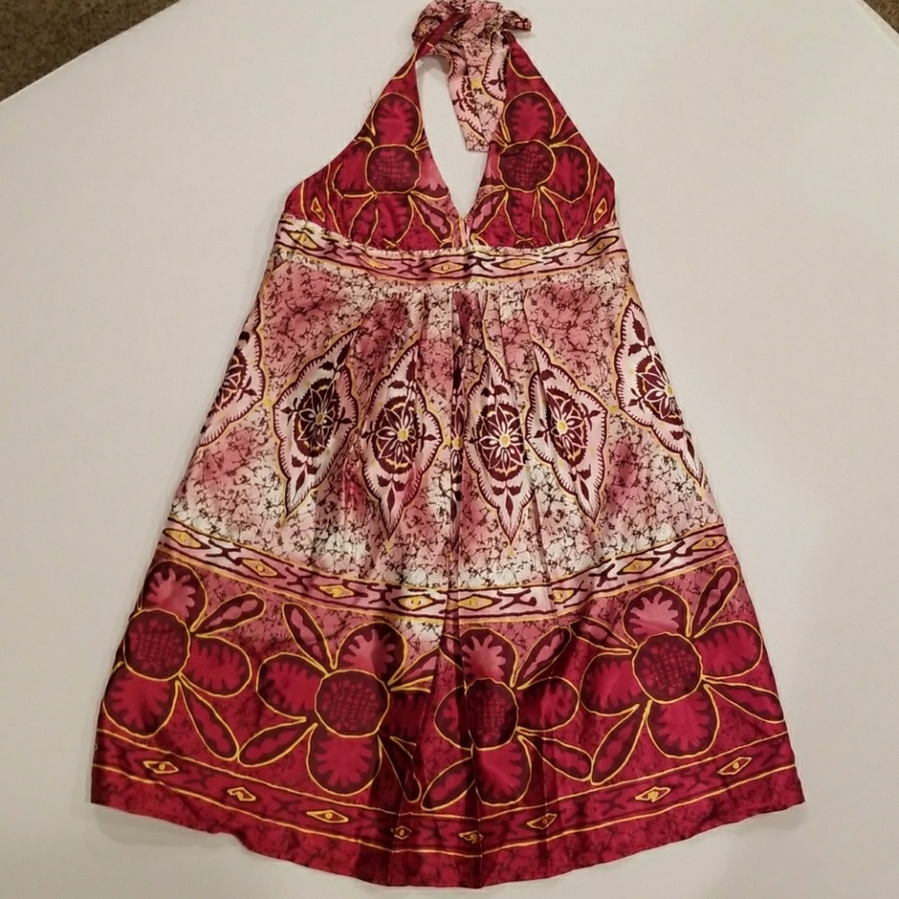 NWOT Red umpire halter summer dress, LRG Jr size