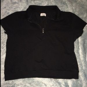 Black polo crop top ZARA