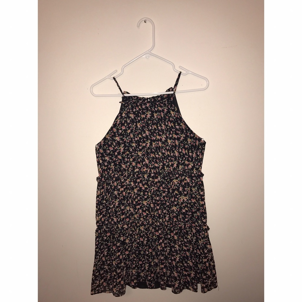 Floral Halter Trapeze Dress