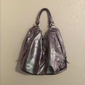 Purple leather purse