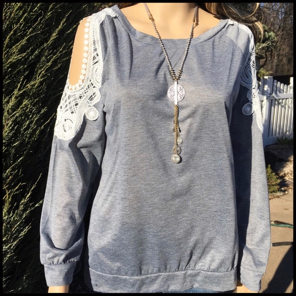 Crochet Lace Cold Shoulder - Picture 5 of 8