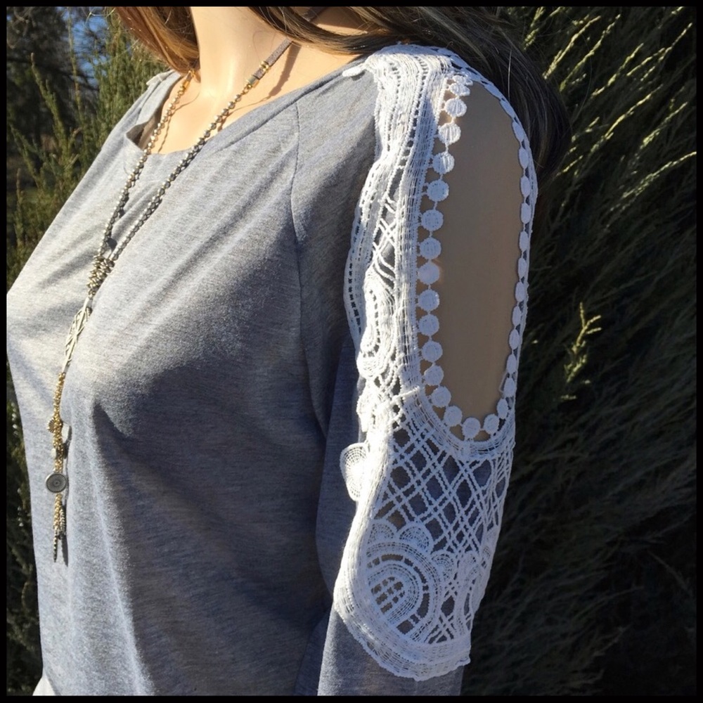Crochet Lace Cold Shoulder - Picture 6 of 8