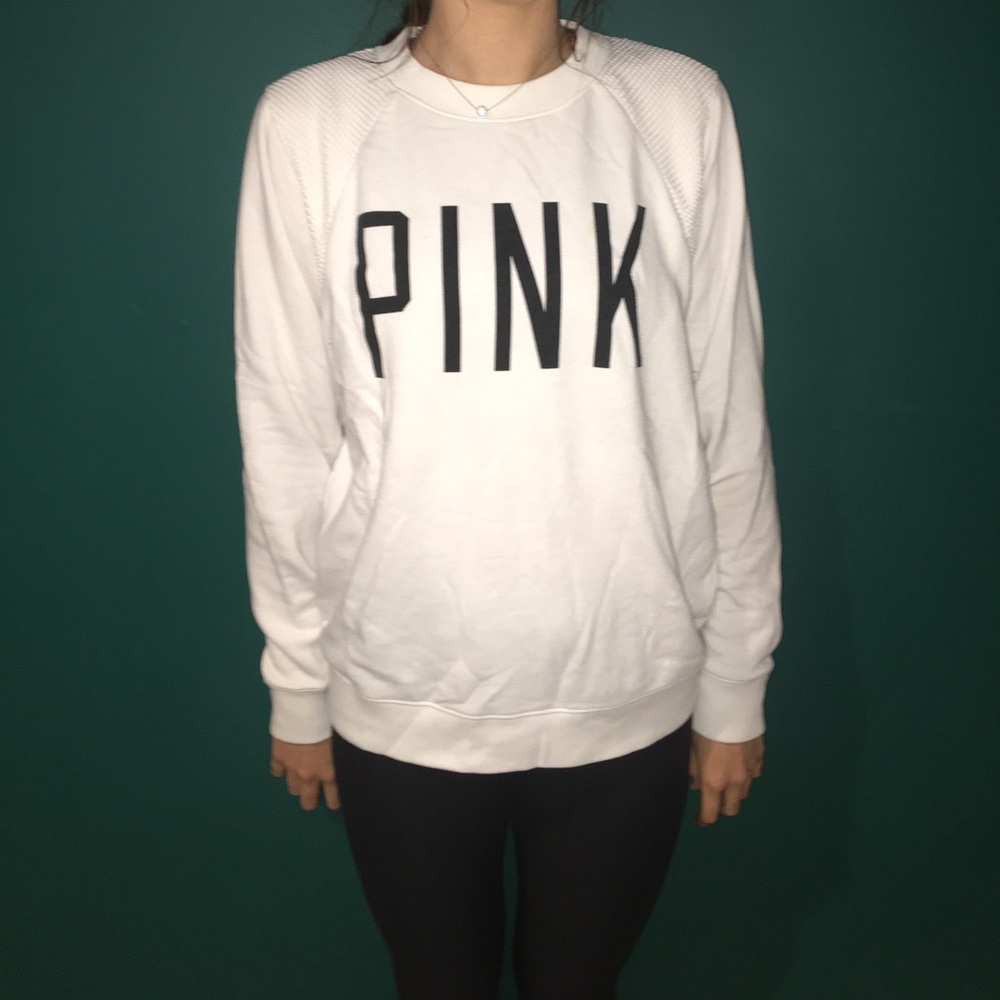 White PINK crewneck