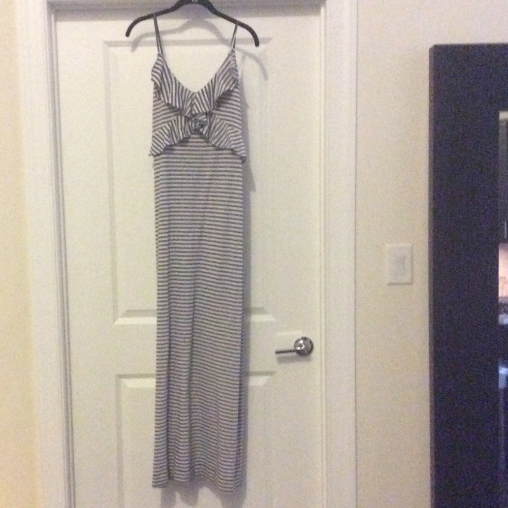 Women's blue and white striped Maxi dress
