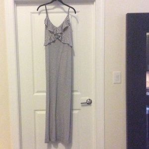 Women's blue and white striped Maxi dress