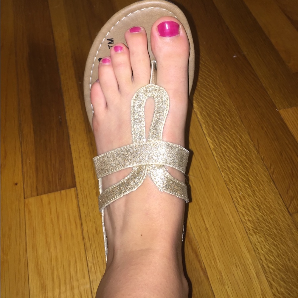 Gold sparkly sandals