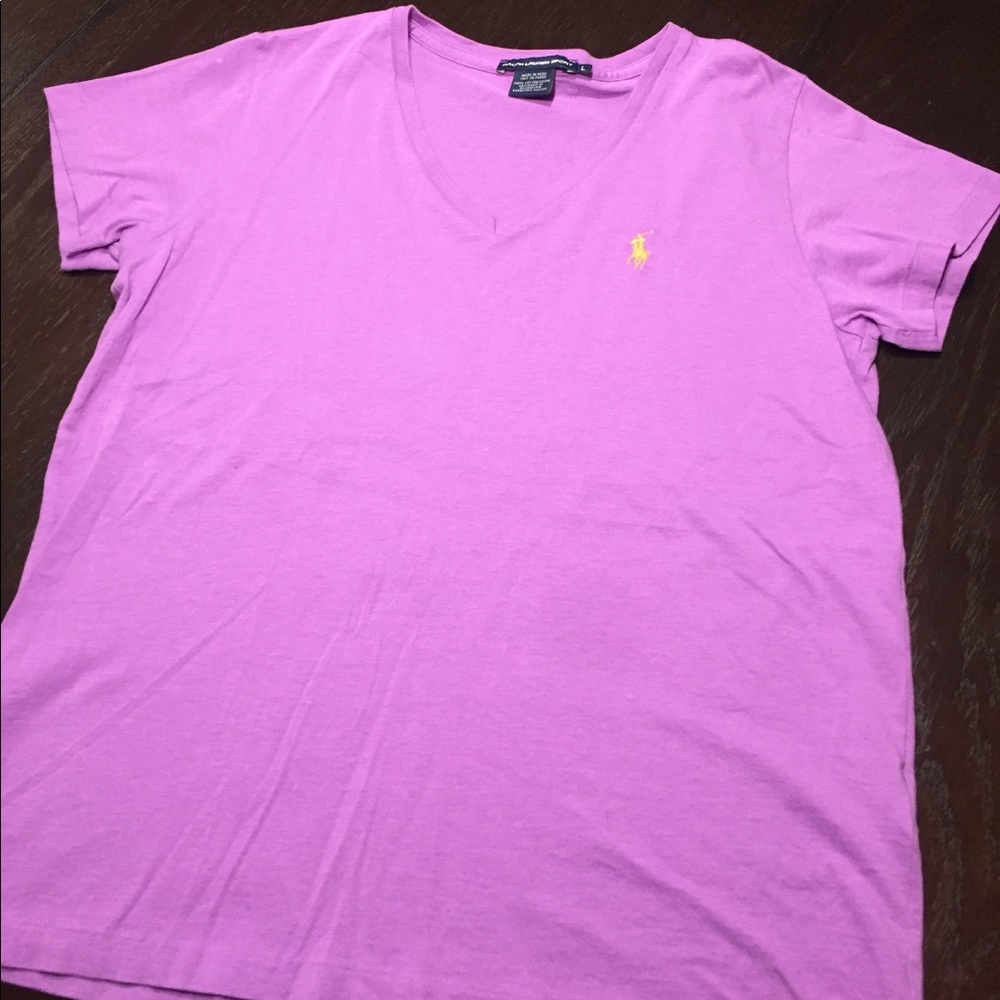 Purple v-neck Ralph Lauren Sport t-shirt