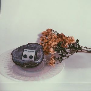 Handmade Snowflake Obsidian Earrings