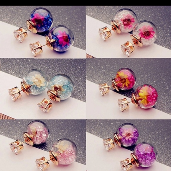 Brand New Studded Rhinestone Ball Earrings! 2 Sets - Picture 3 of 8