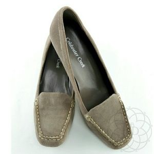 NEW Coldwater Creek Taupe Suede Loafers