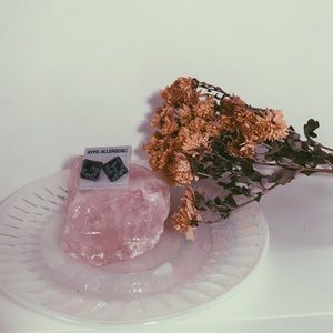 Handmade Snowflake Obsidian Earrings