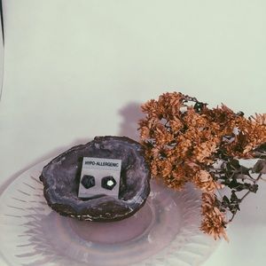 Handmade Snowflake Obsidian Earrings