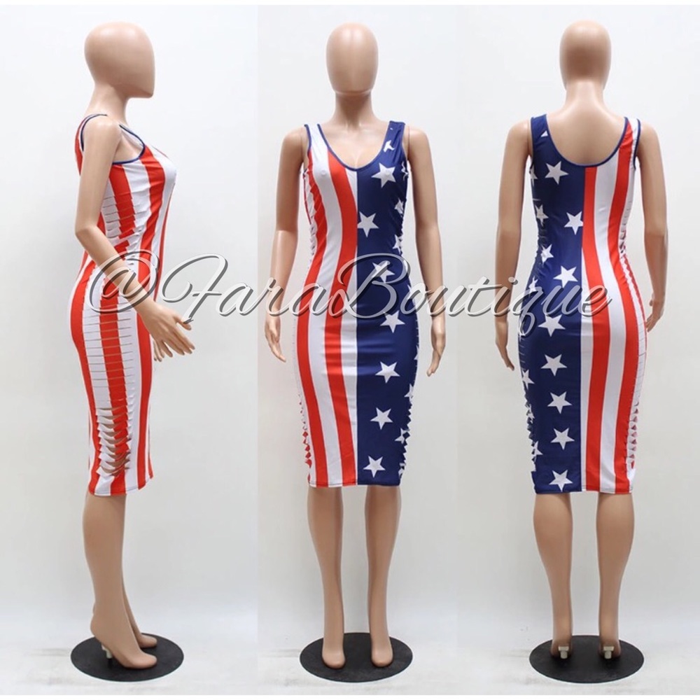 🇺🇸Bodycon Flag Dress