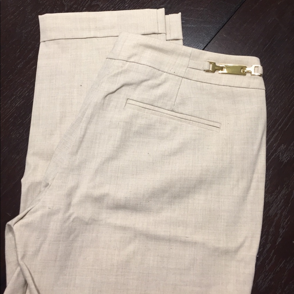Khaki NY&C ankle dress pants