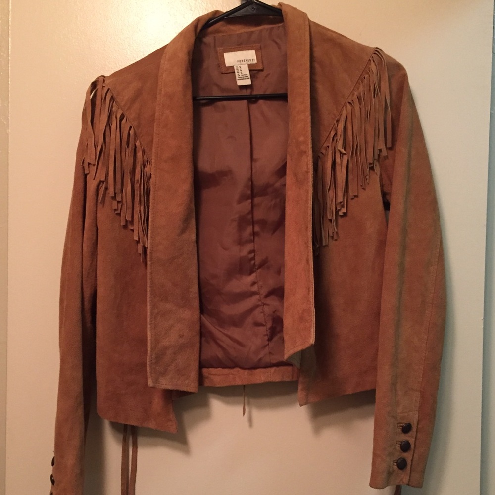 Forever 21 Fringe Leather Jacket