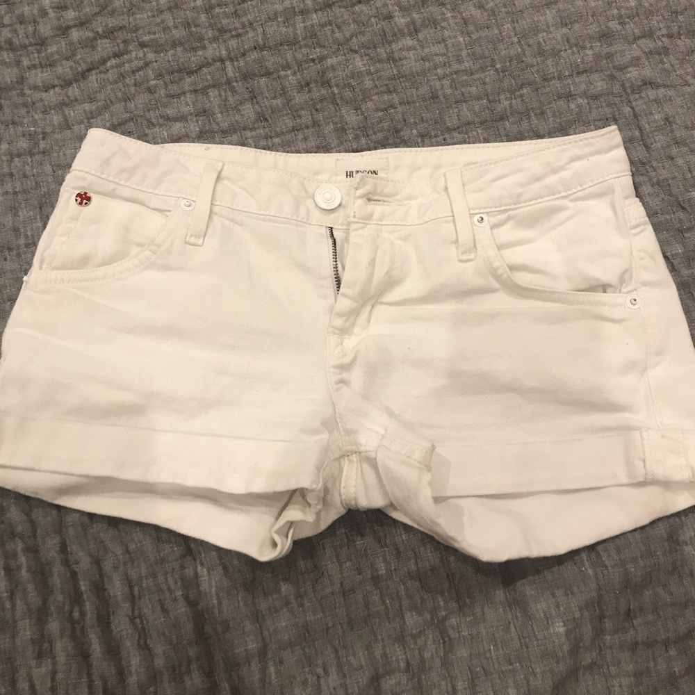 Hudson white jean shorts