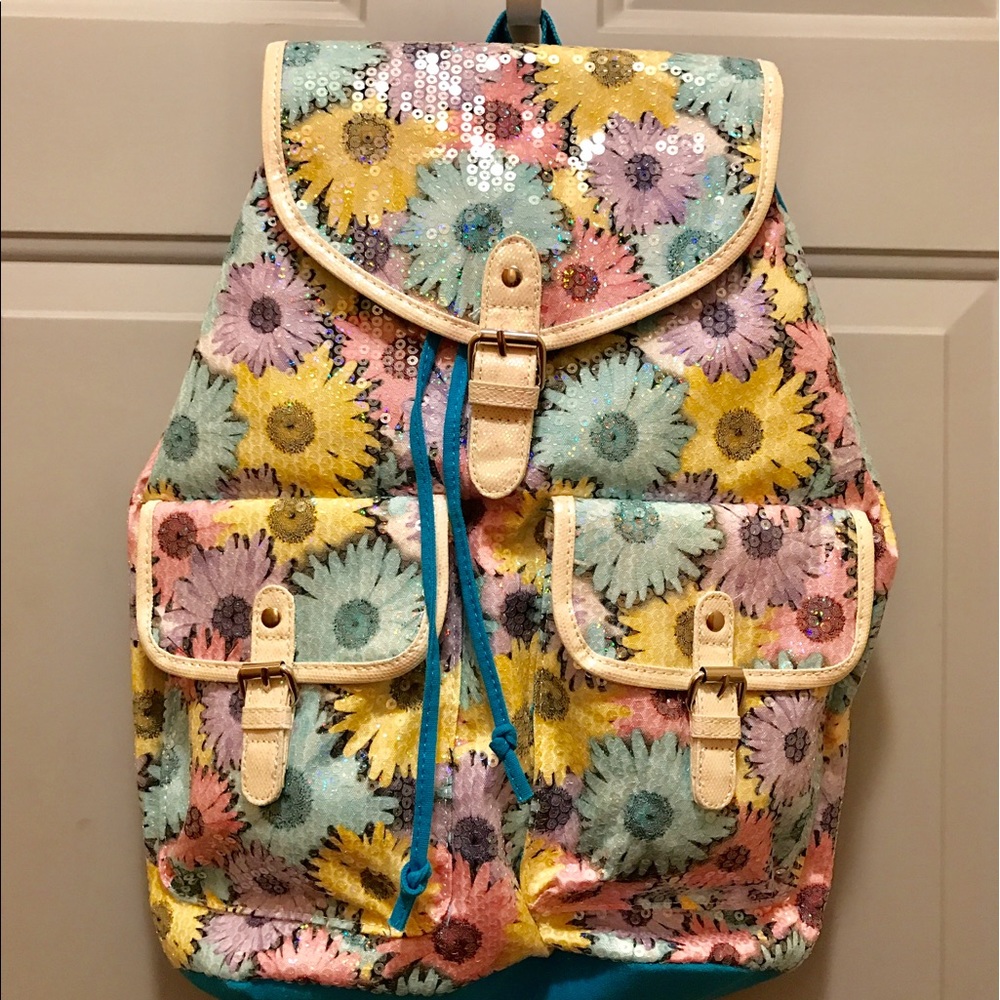 NWT Justice Clear Sequin Book Bag
