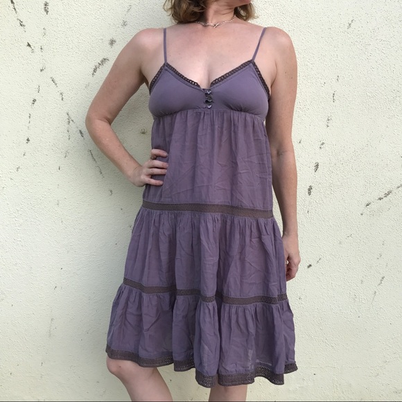 H&M Dresses & Skirts - 🎈4/$25 brown BOHO slip DRESS COTTON SZ S gray
