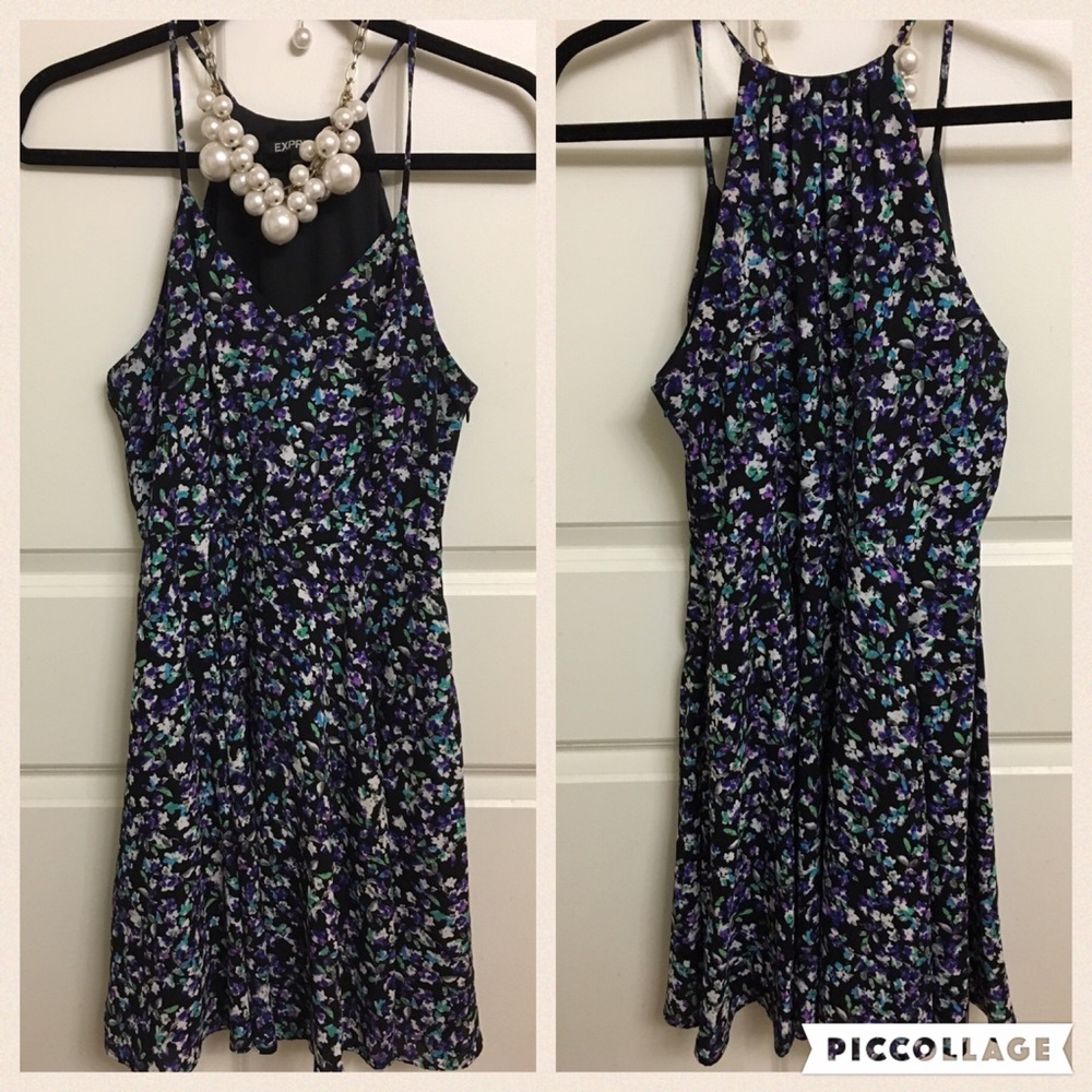 Express black floral spaghetti strap. dress