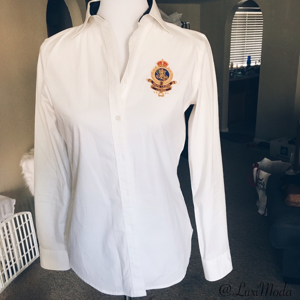 💥NWT💥Ralph Lauren White Shirt Emblem Logo