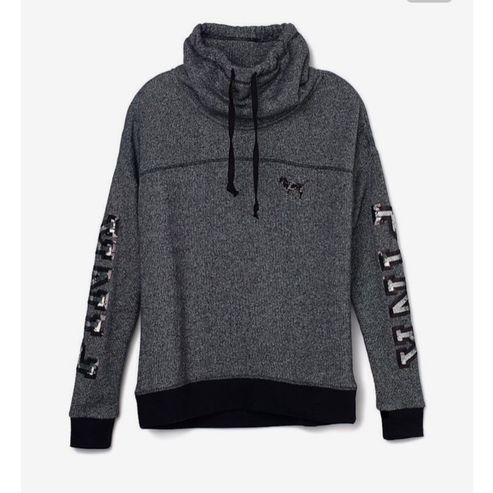 Amazing condition PINK turtle neck grey hoodie