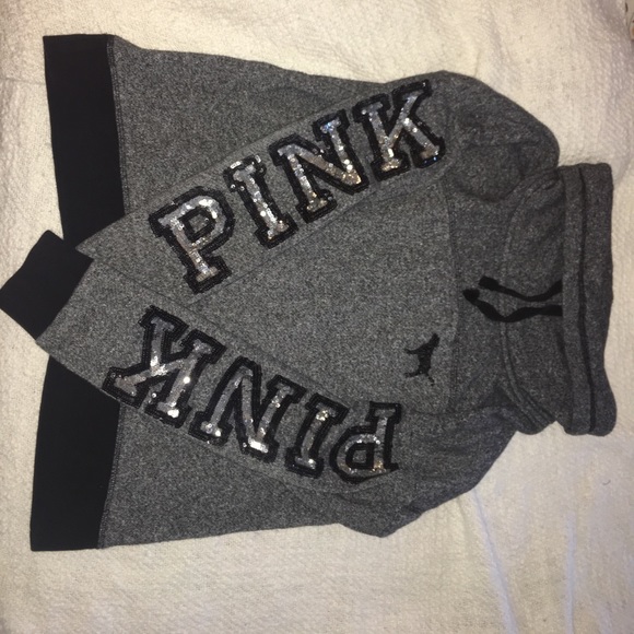 Amazing condition PINK turtle neck grey hoodie - Picture 2 of 4