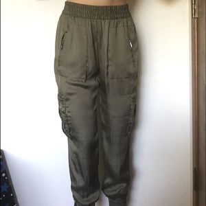 Silky Olive Cargo Pants Zara