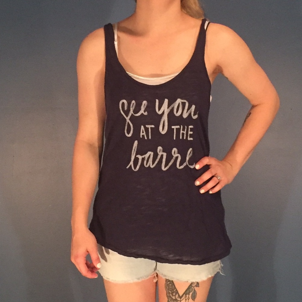 "See you at the barre" tank top.