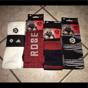 Nwt 4 Pairs of Adidas Derrick Rose Climalite Socks