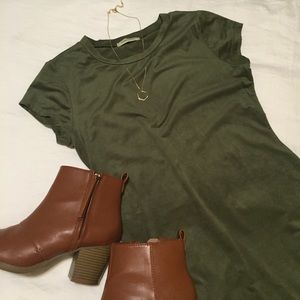 Olive Green Velvet Bodycon Dress