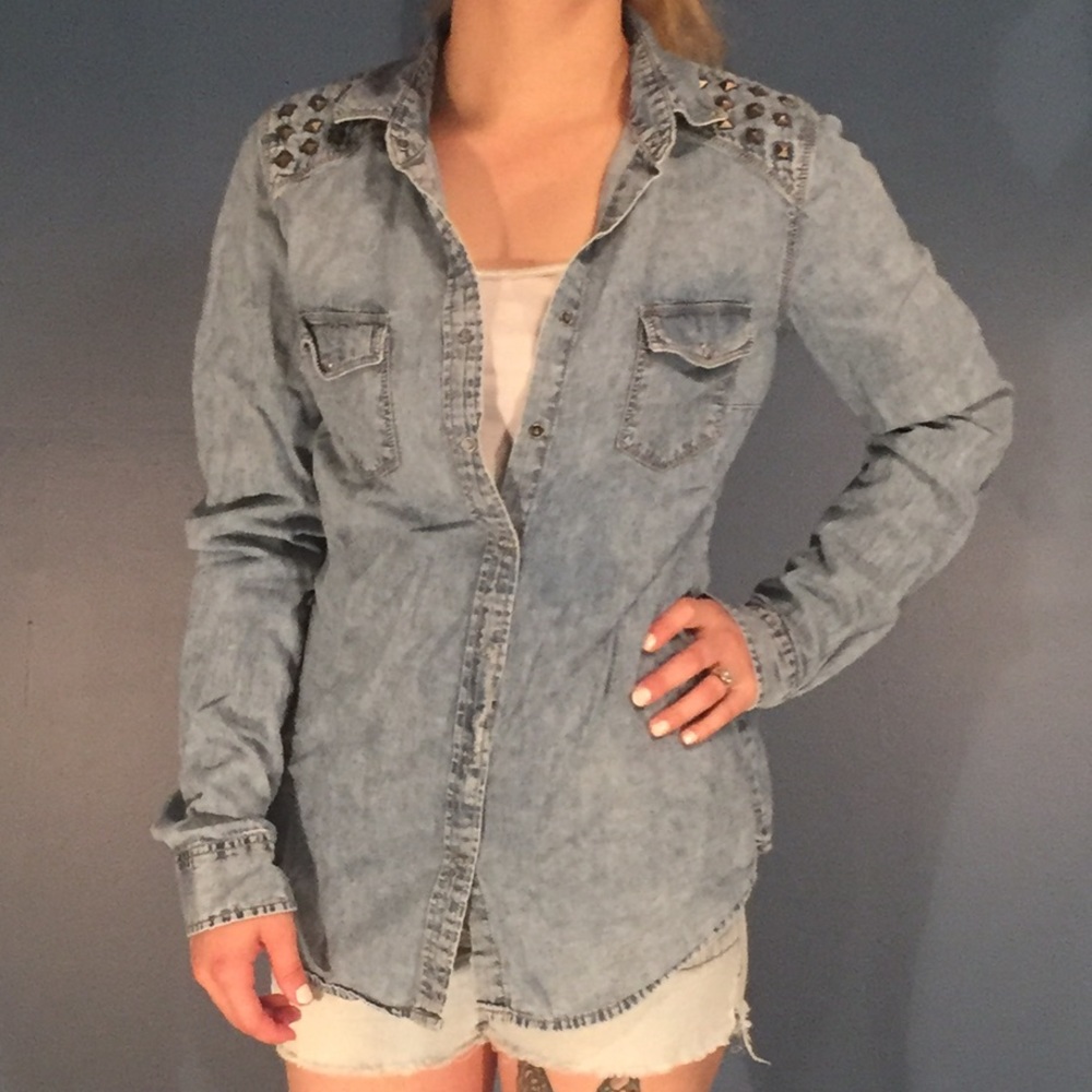 Jean button down shirt