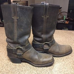 Square Toe Frye Harness Boots