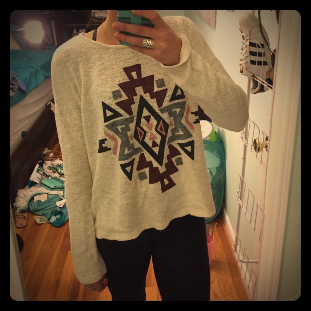 Off-white knit tribal sweater