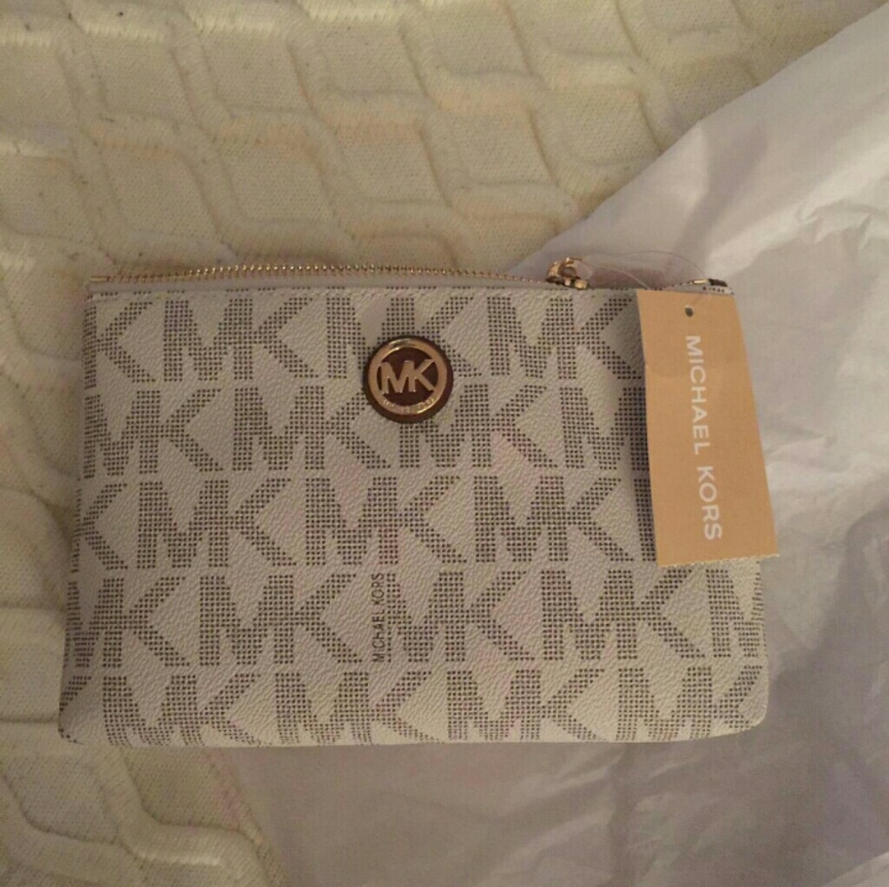 Michael kors womens handbag small white new